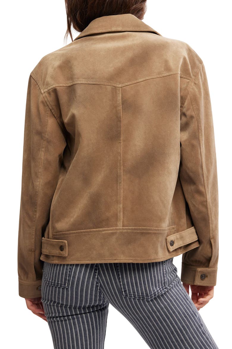 Night Ranch Faux Suede Trucker Jacket, Alternate, color, ANTIQUE BRONZE
