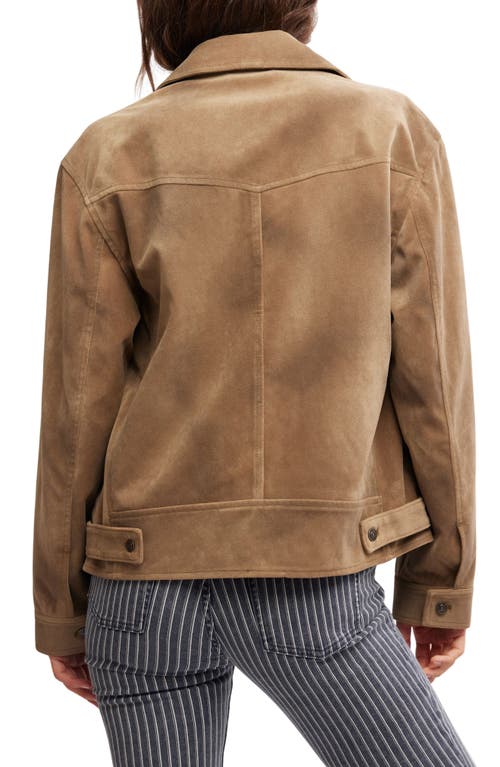 FREE PEOPLE FREE PEOPLE NIGHT RANCH FAUX SUEDE TRUCKER JACKET 