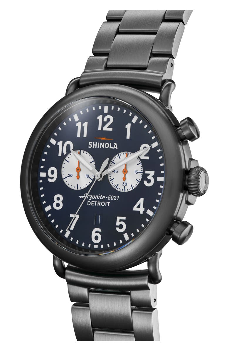 Shinola 'The Runwell Chrono' Bracelet Watch, 47mm, Alternate, color, 