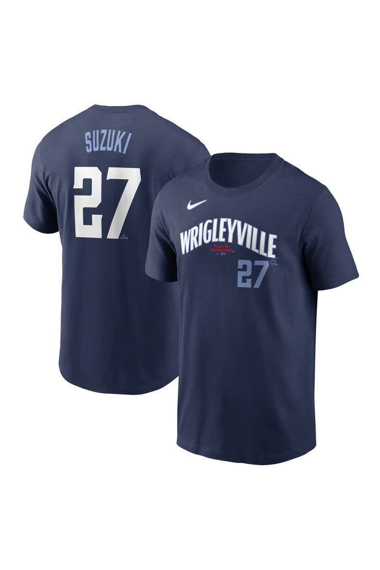 Men's Nike Seiya Suzuki Navy Chicago Cubs Fuse City Connect Name & Number T-Shirt, Alternate, color, Navy