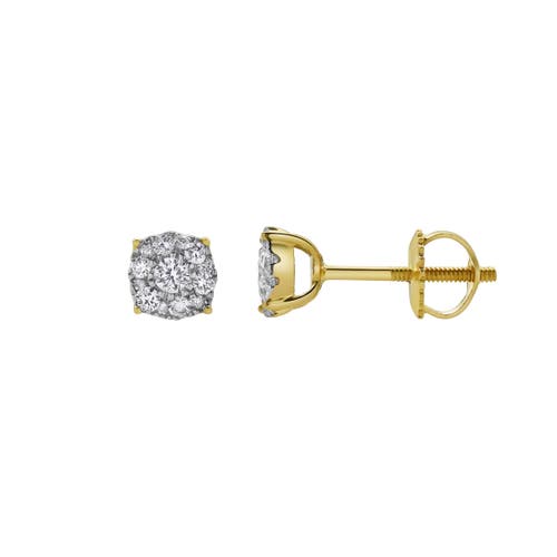 Luvmyjewelry Ballmore 10k Yellow Gold Diamond Unisex Earrings In 10k Yellow Gold