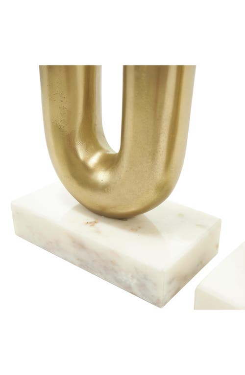 Vivian Lune Home Set Of 2 Aluminum Metal Candleholders In Gold