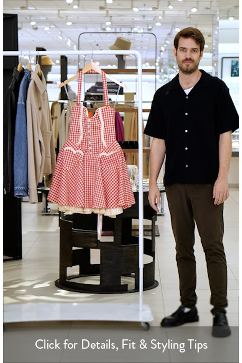 Heidi Fit & Flare Gingham Halter Minidress video