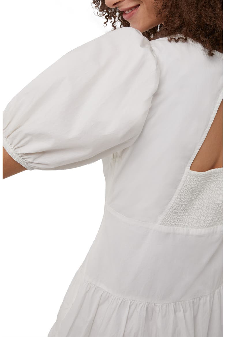 Birch Poplin Puff Sleeve Minidress, Alternate, color, SUMMER WHITE
