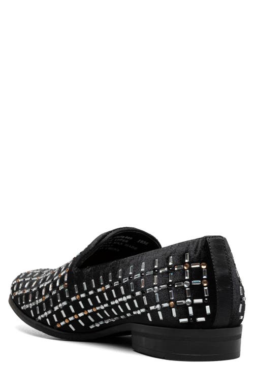 Stacy Adams Stallford Rhinestone Venetian Slip-on Loafer In Black Multi