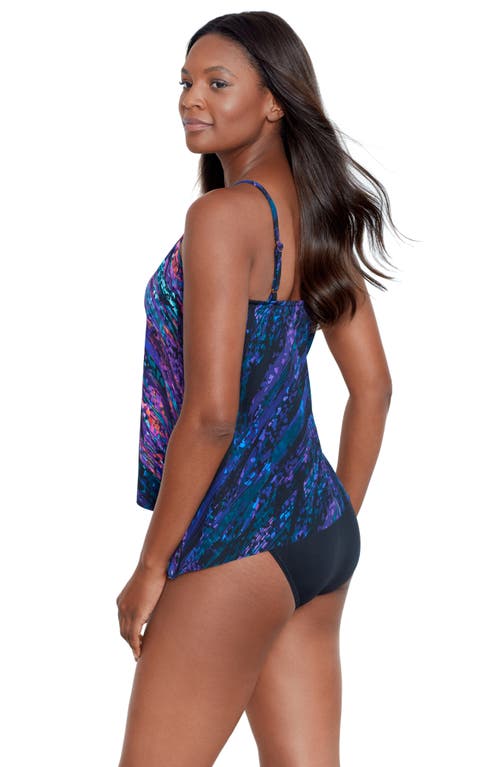 Miraclesuit Mood Ring Peephole Tankini Swim Top In Purple Multi