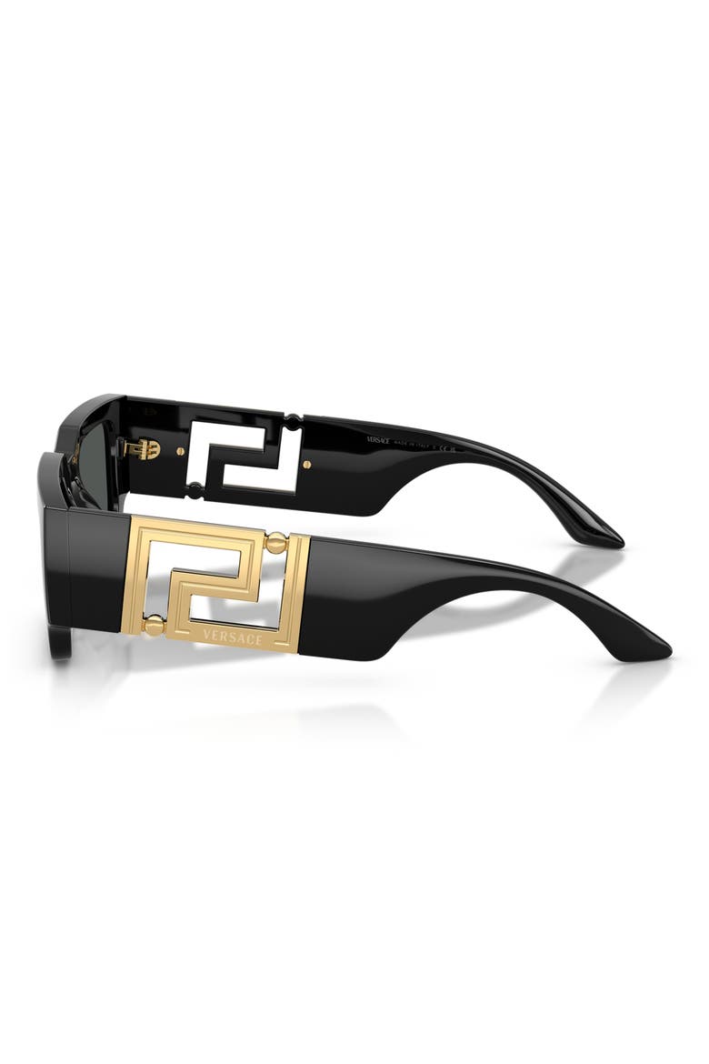 54mm Rectangular Sunglasses, Alternate, color, BLACK / DARK GREY