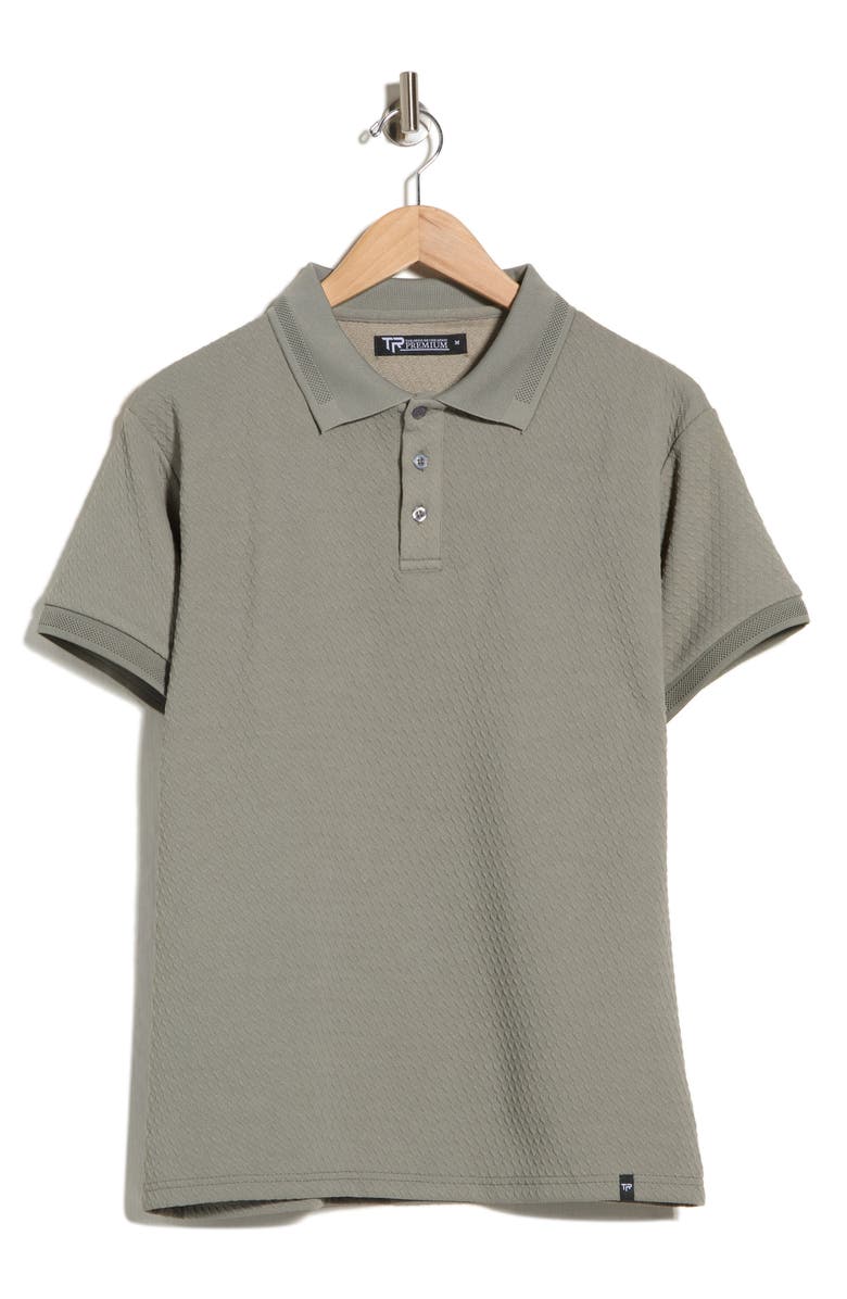 T.R. PREMIUM Modern Fit Textured Polo, Main, color, Sage