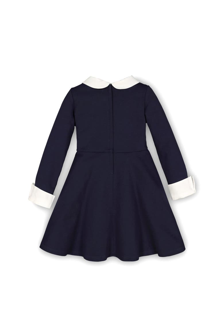 Girls' French Look Ponte Dress with Bow, Toddler, Alternate, color, Navy