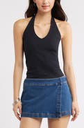 BP. Stretch Cotton Halter Top