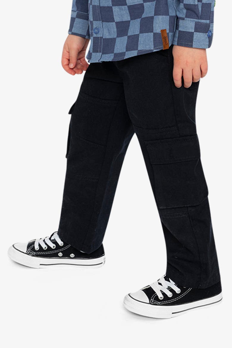 Twill Cargo Pocket Elastic Drawstring Waist Pants, Alternate, color, Dark Blue
