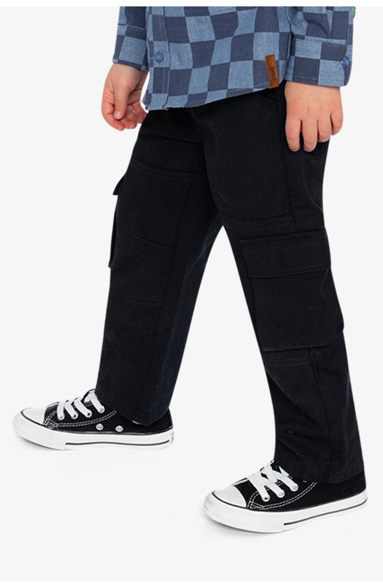 Deux par Deux Twill Cargo Pocket Drawstring Waist Pants, Alternate, color,