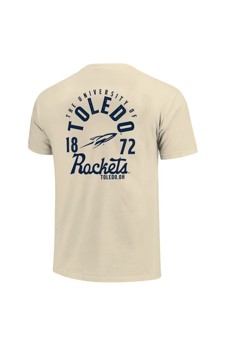IMAGE ONE Men's Cream Toledo Rockets Comfort Colors Mascot Overlay T-Shirt, Alternate, color, Cream