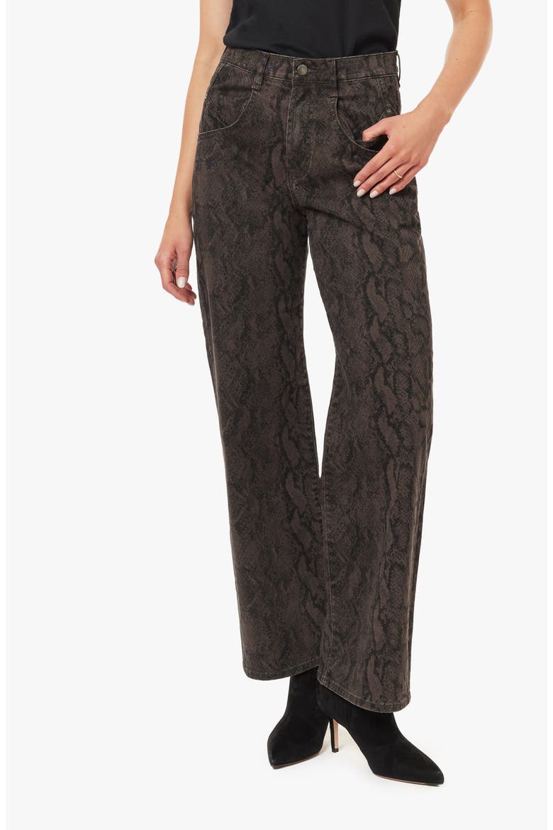Blaine High Waist Straight Leg Jeans, Main, color, BROWN SNAKE PRINT