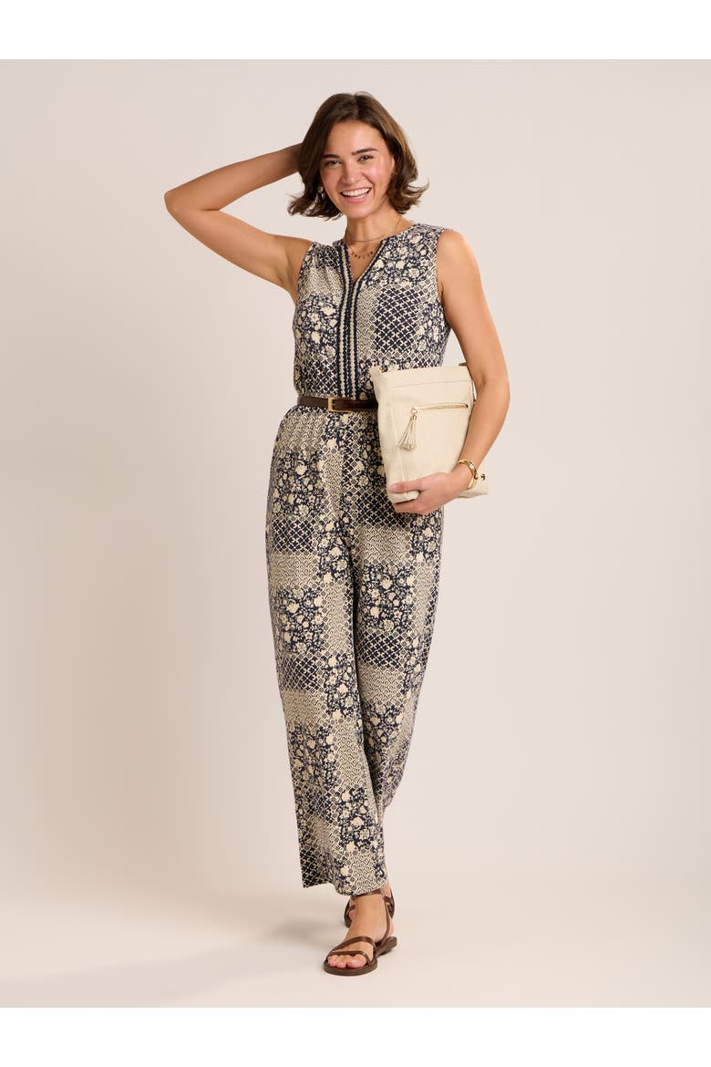 Amanda Printed Jumpsuit, Alternate, color, Navy
