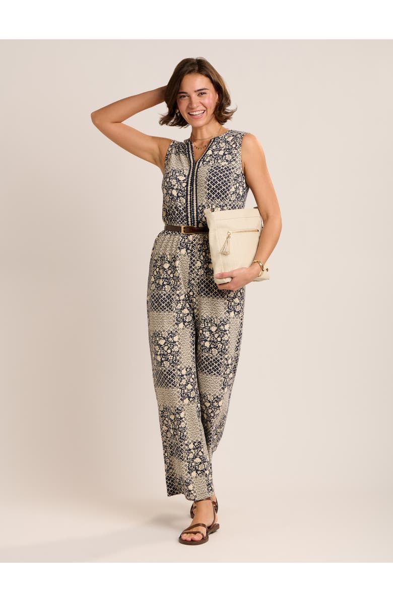Brakeburn Amanda Printed Jumpsuit, Alternate, color, Navy