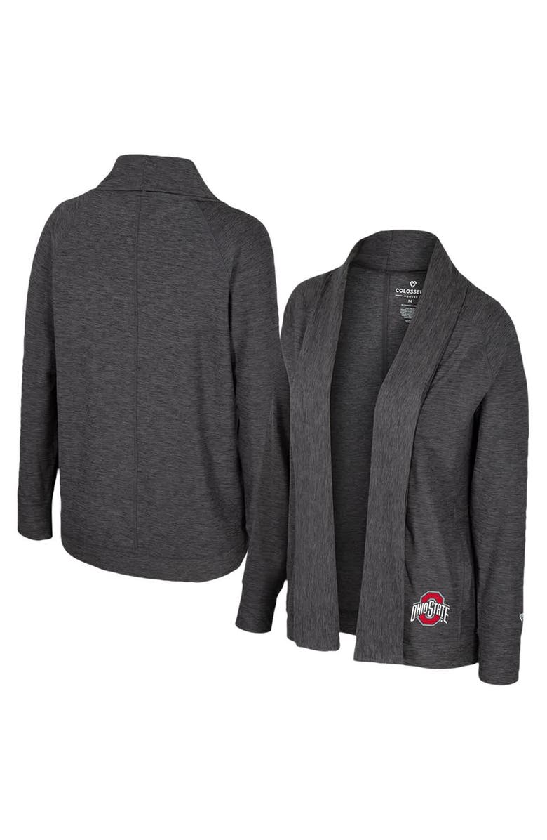 COLOSSEUM Women's Colosseum Charcoal Ohio State Buckeyes Dash Cardigan, Main, color, Charcoal