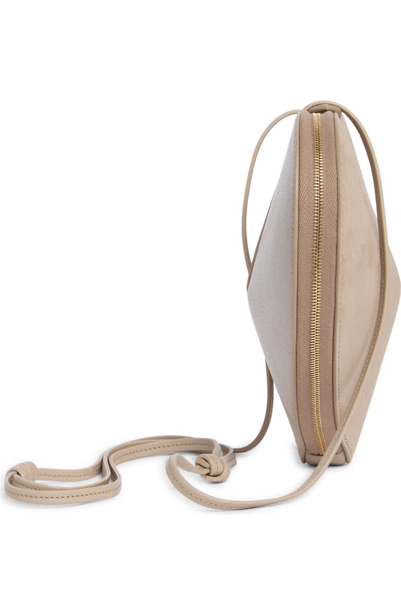 Alaïa Le Coeur Suede Crossbody Bag, Alternate, color, Grege