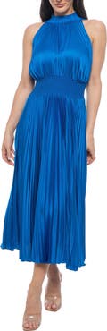 Oleg Cassini Pleated Midi Dress