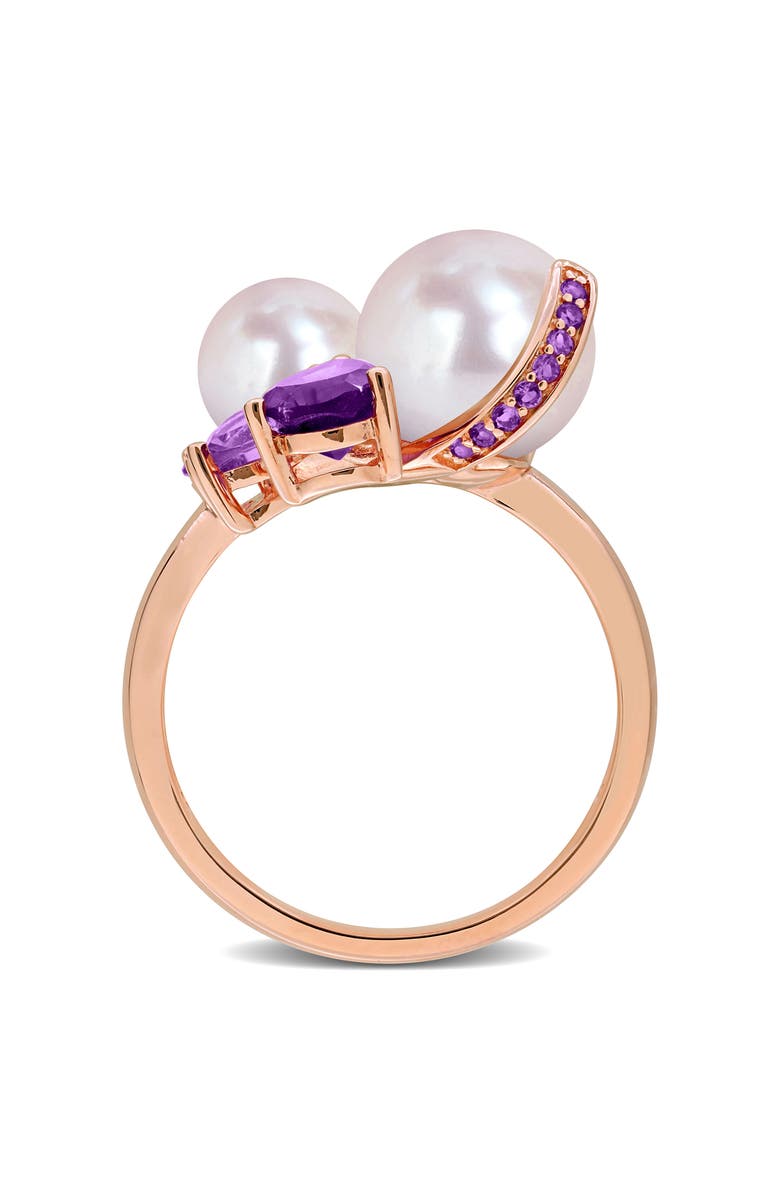 DELMAR Cultured Pearl & Semiprecious Stone Cluster Ring, Alternate, color, Purple