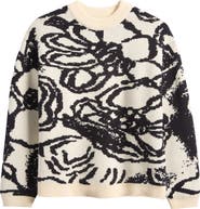 Topshop Floral Jacquard Sweater