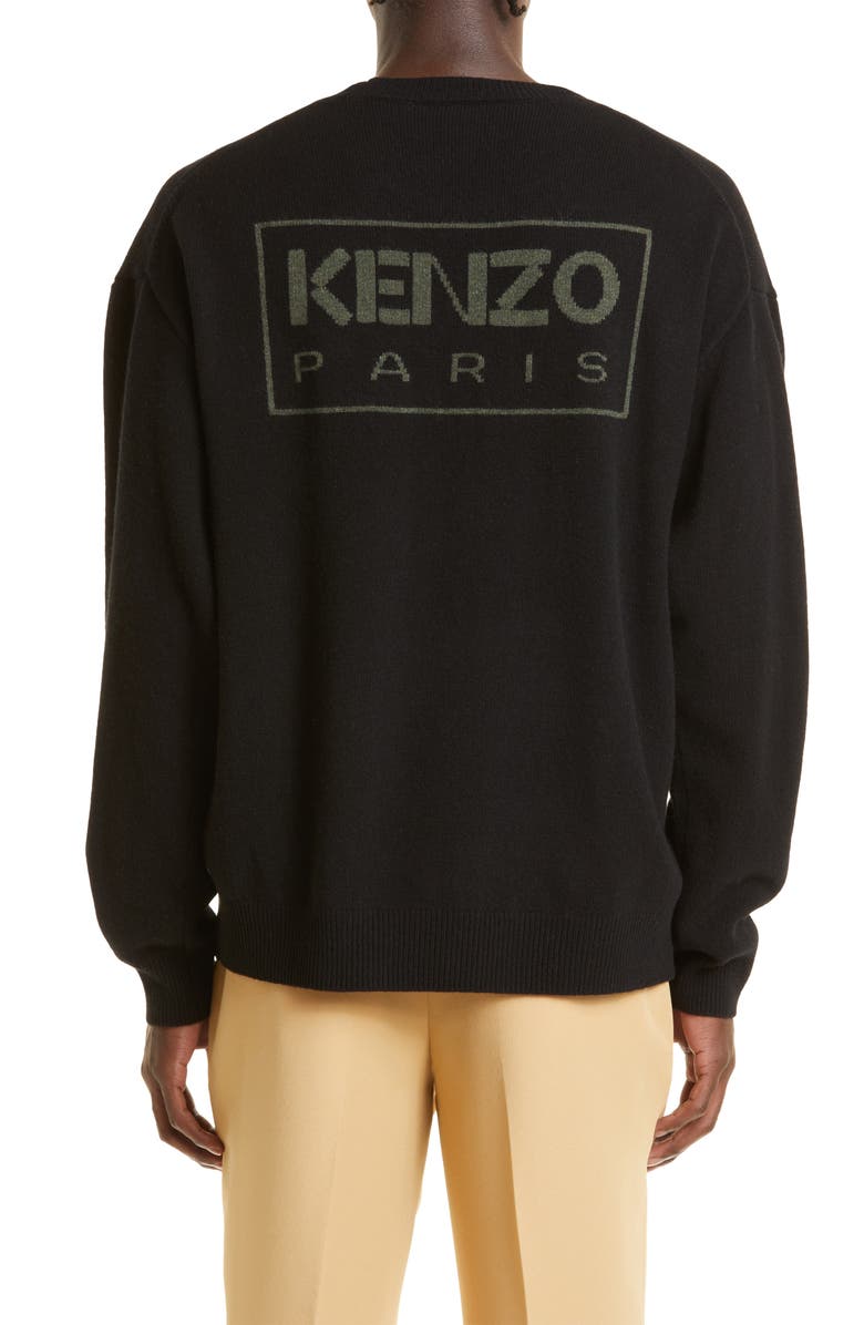 KENZO Men's Boke Flower Crewneck Merino Wool Sweater, Alternate, color, 