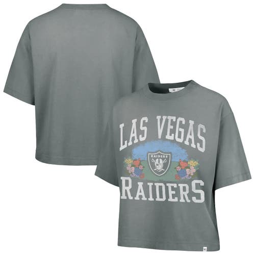 47 Brand '47  Gray Las Vegas Raiders Florentina Montauk Cropped T-shirt