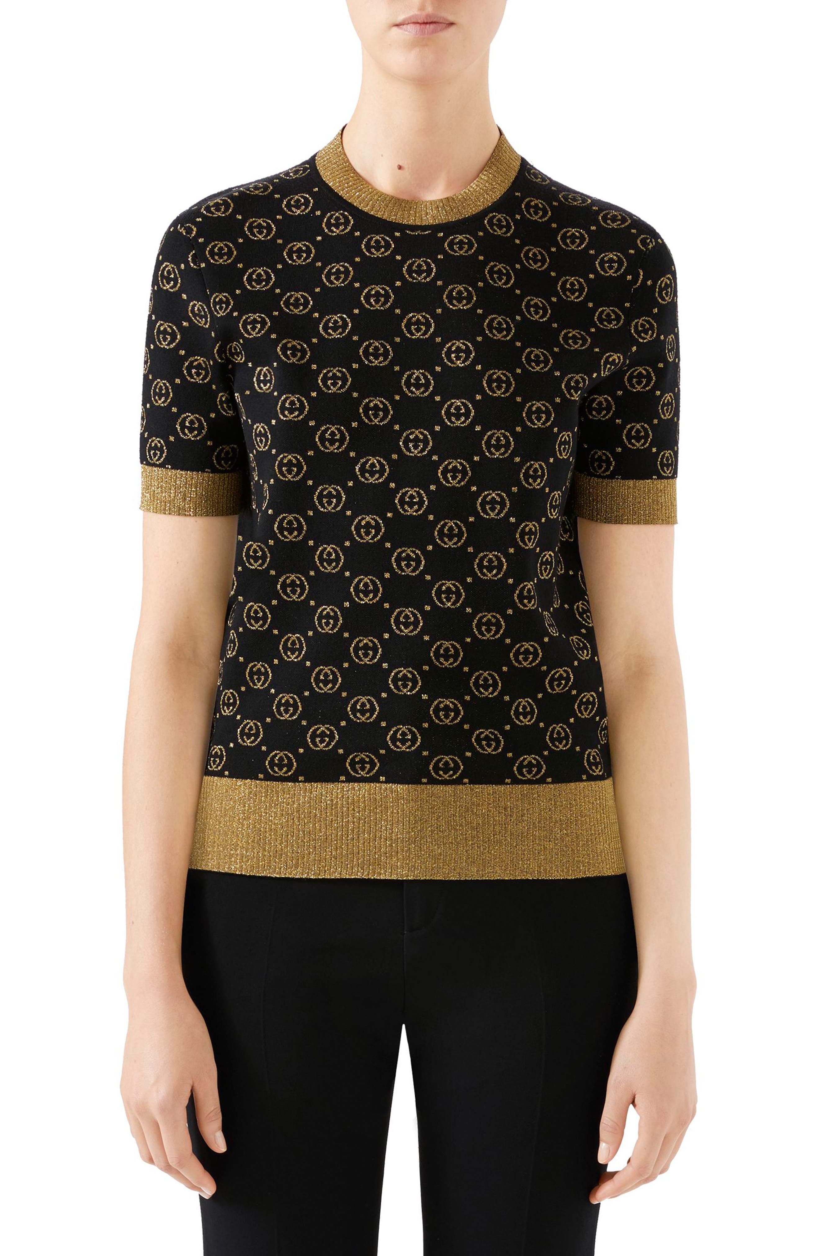 Gucci Metallic GG Wool Sweater (Women) | Nordstrom