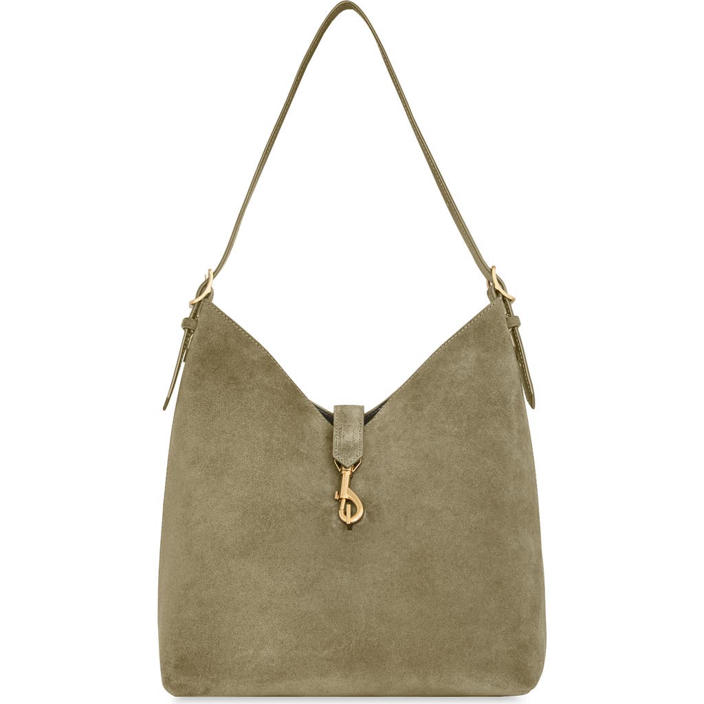 Rebecca Minkoff Mini Megan Leather Hobo Bag In Green