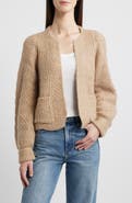 Wit & Wisdom Blouson Sleeve Cable Knit Crop Cardigan