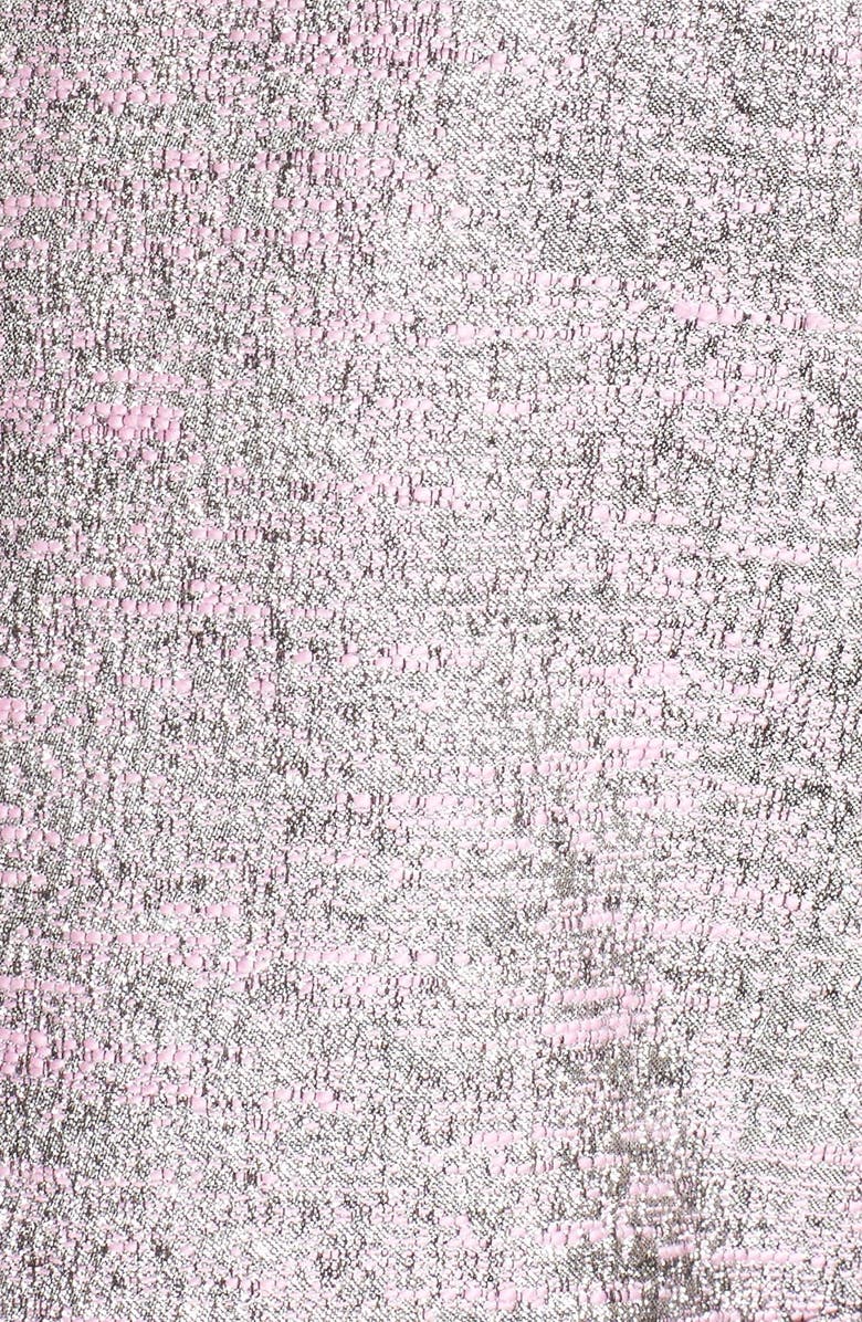 Paskal Flared Frilled Metallic Tweed Top, Alternate, color, 