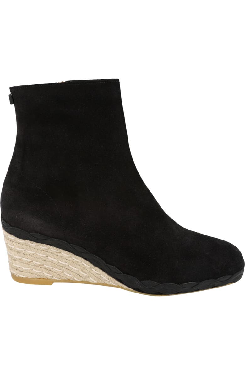 FERRAGAMO Canaria Suede Espadrille Wedge Boot, Alternate, color, Black