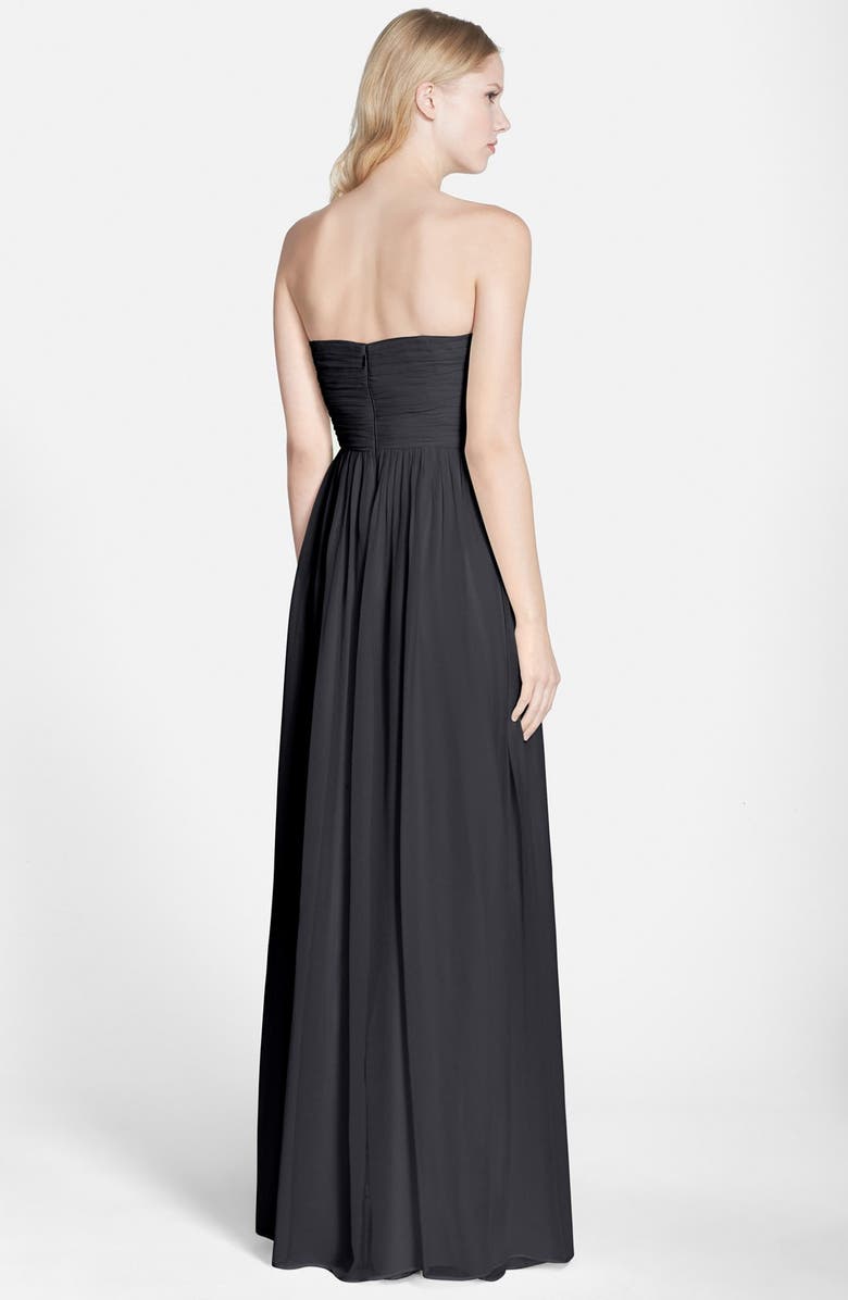 Donna Morgan 'Laura' Ruched Sweetheart Silk Chiffon Gown, Alternate, color, 