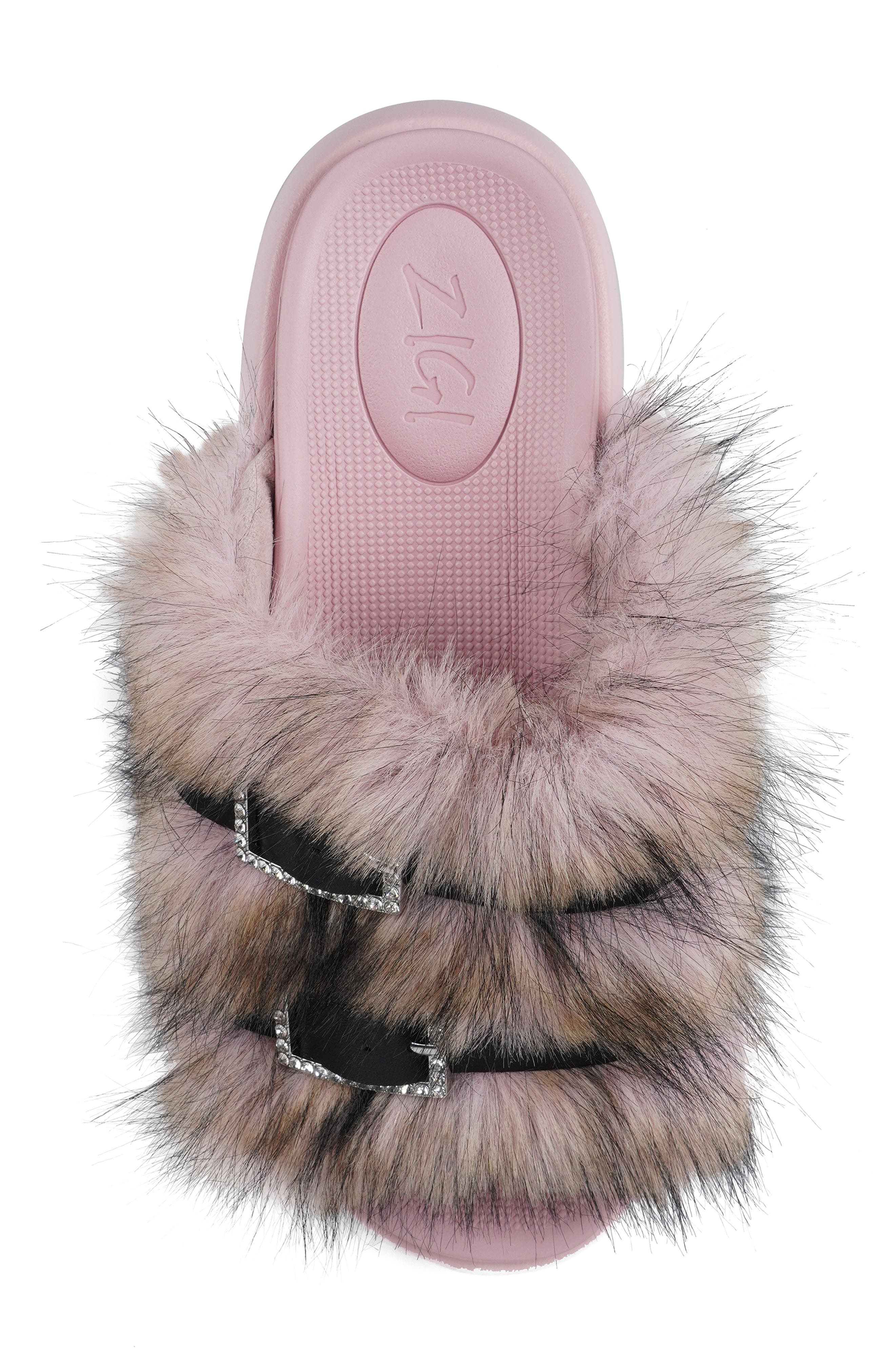 Fire Faux Fur Platform Sandal, Alternate, color, PINK