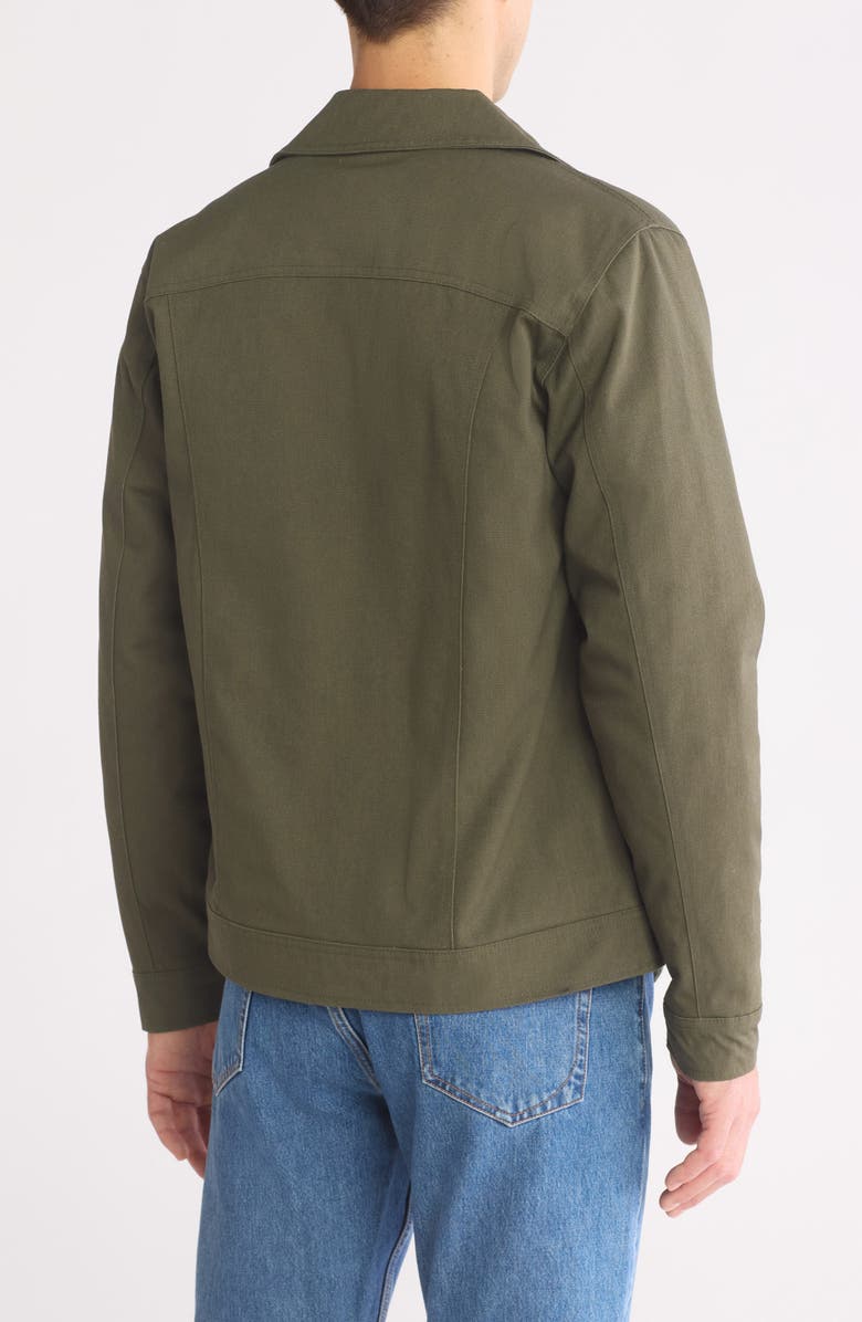 Weatherproof<sup>®</sup> Faux Fur Lined Zip Trucker Jacket, Alternate, color, Ivy Green