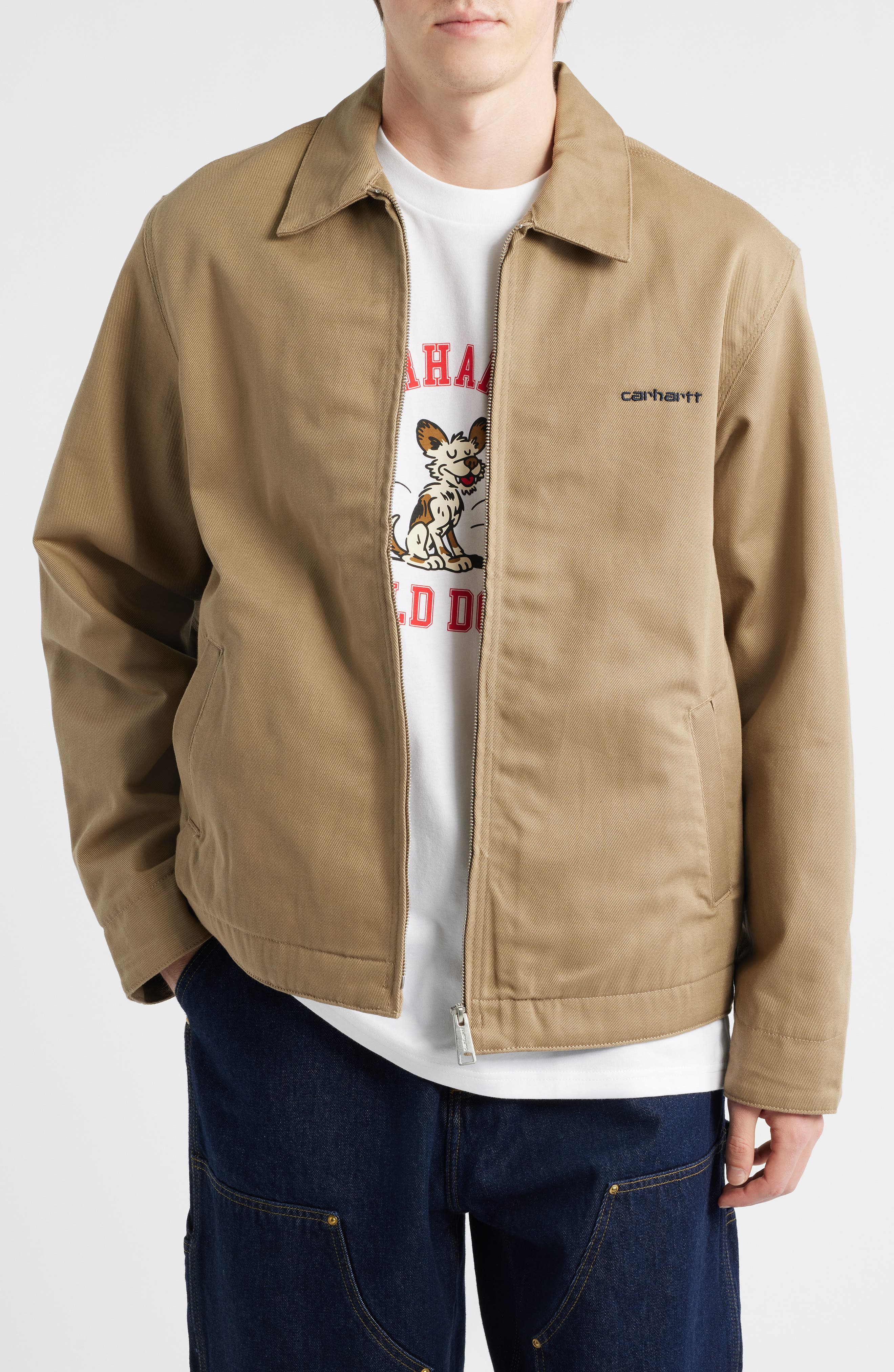Modular Script Embroidered Twill Jacket