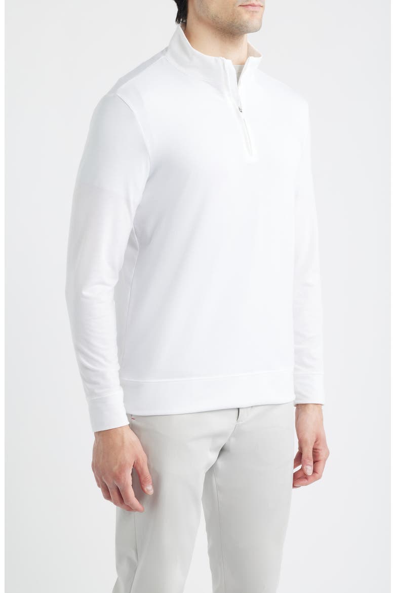 Luxe Quarter Zip Golf Pullover, Alternate, color, SNOW
