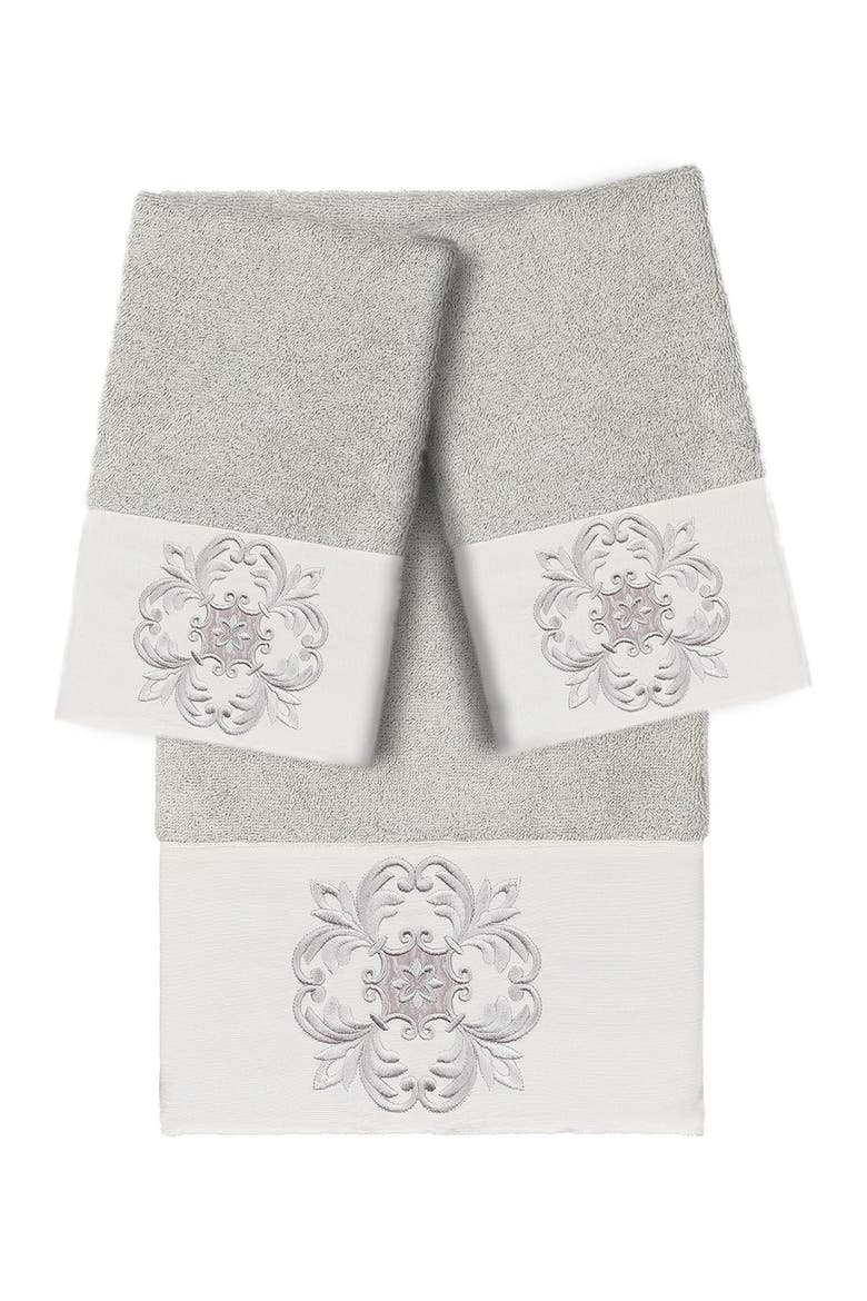 Alyssa Embellished Hand Towel - Light Gray, Alternate, color, LIGHT GRAY