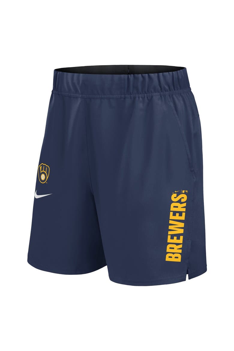 Men's Nike Navy Milwaukee Brewers Woven Victory Performance Shorts, Alternate, color, Navy