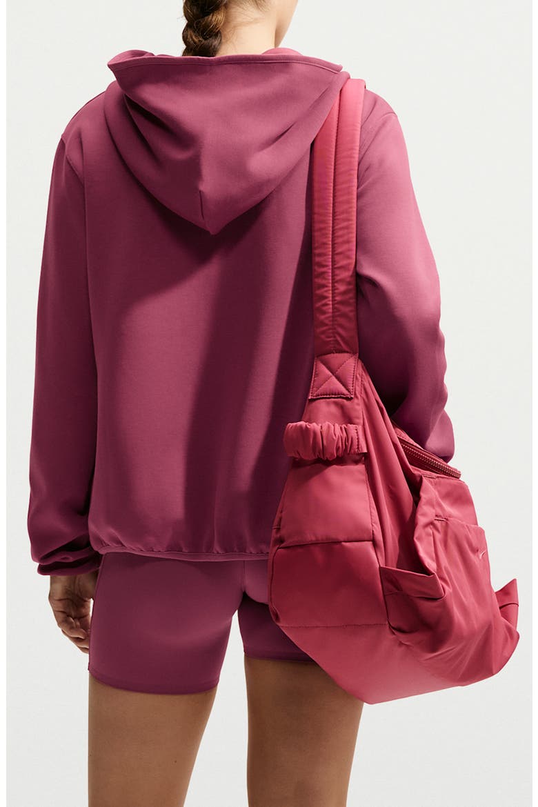 Studio Dri-FIT Fleece Full Zip Hoodie, Alternate, color, PINK SMOKE/ WHITE