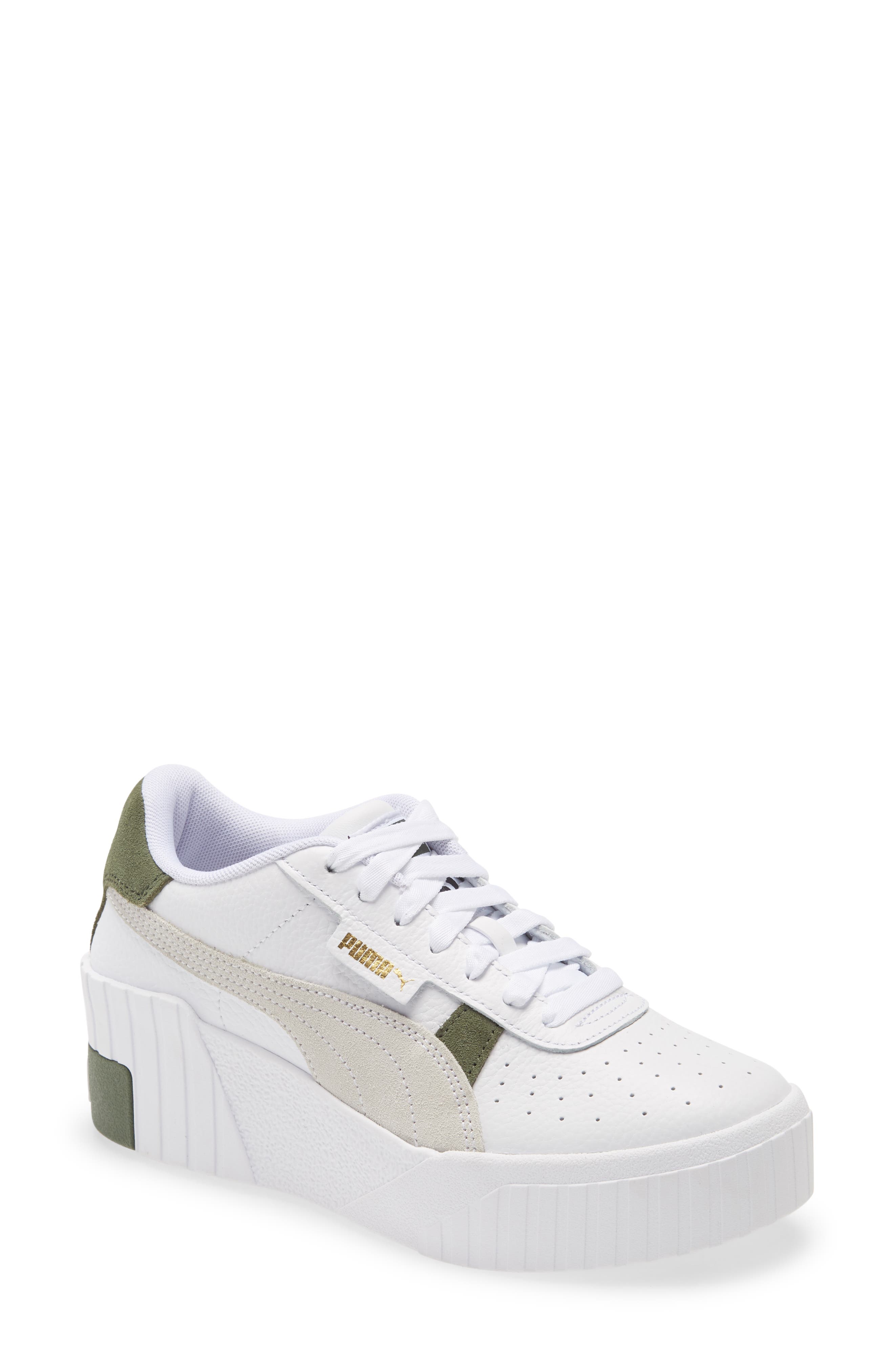 PUMA Cali Wedge Mix Sneaker, Main, color, Puma White/ Thyme