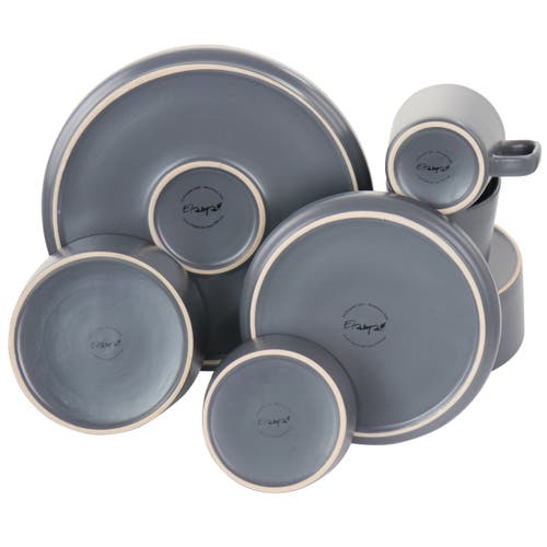 Elama Luxmatte Dark Grey 20 Piece Dinnerware Set In Gray