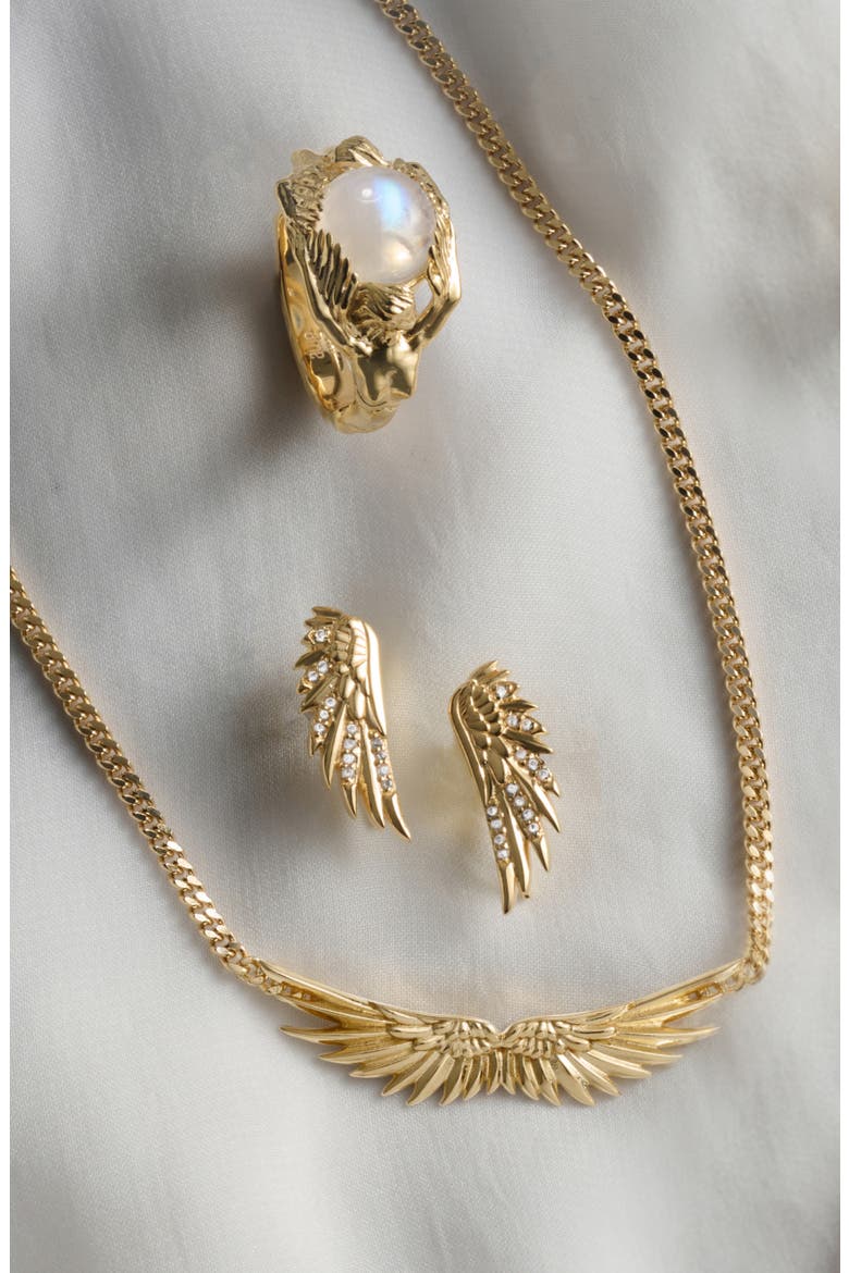 Sapphire Wing Ear Climbers, Alternate, color, 14K GOLD VERMEIL