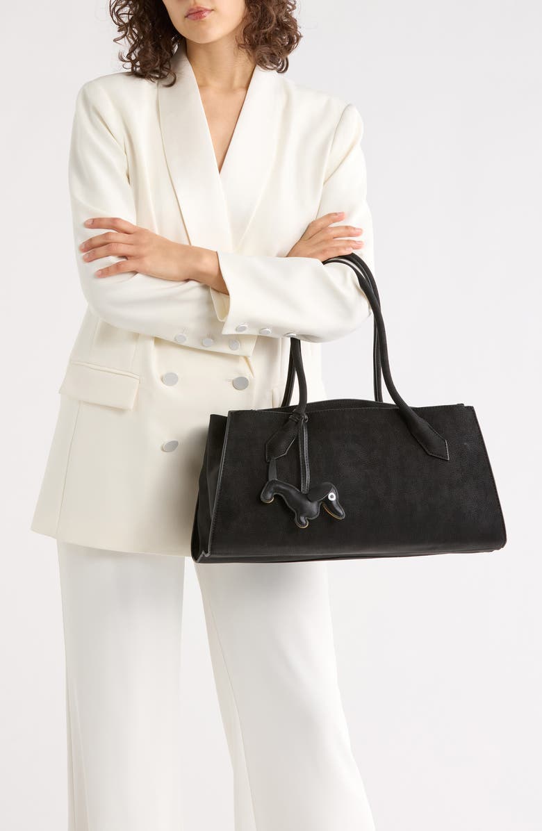 BCBG Large East/West Shoulder Bag, Alternate, color, Black