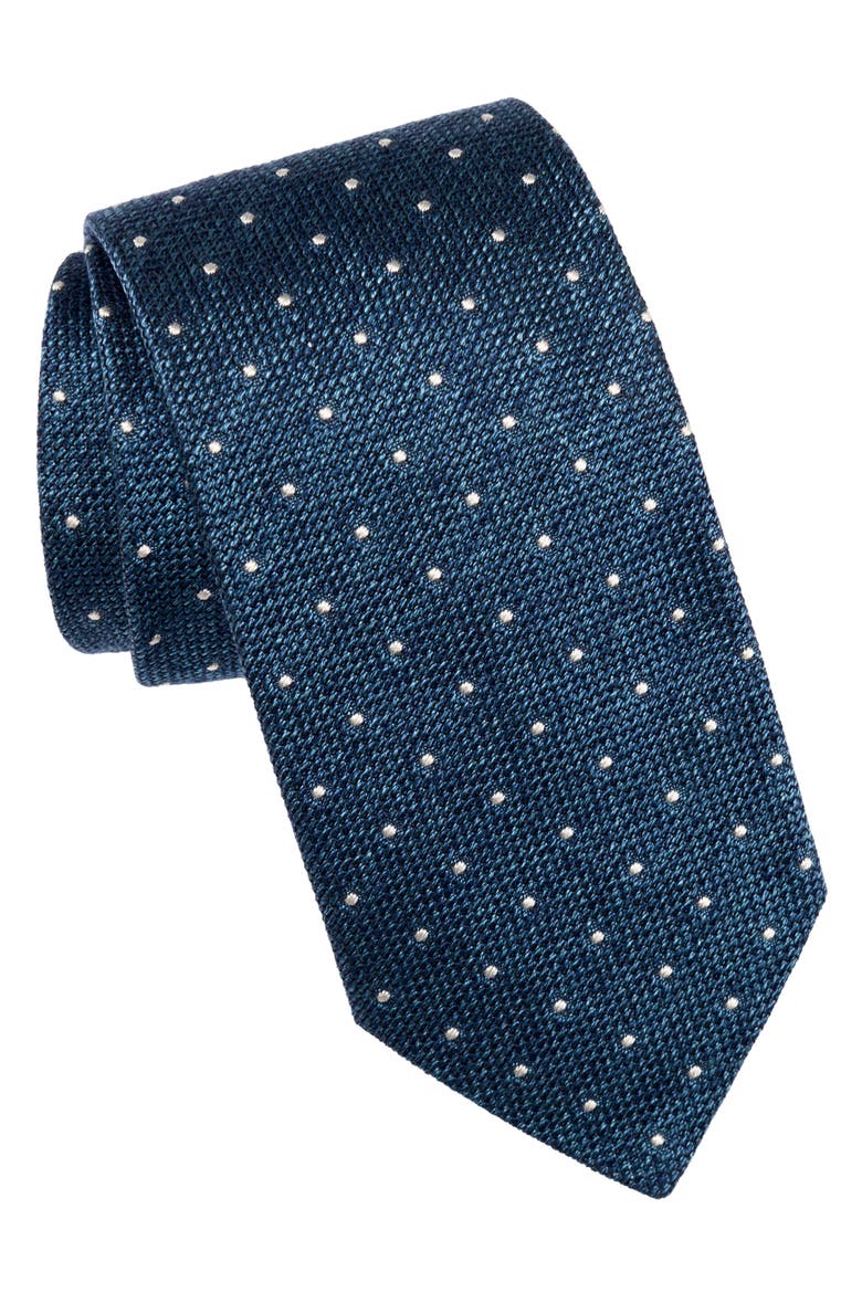 Mattei - Extra Long Silk Grenadine Tie for Men, Main, color, Blue
