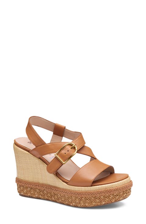 Addison Asymmetric Slingback Platform Wedge Sandal (Women)