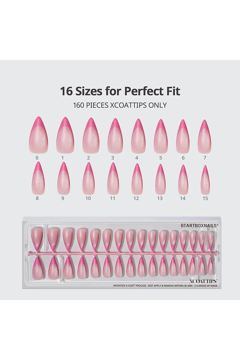 Soft Gel Nail Tips XCOATTIPS® French Brighter Pastel - Cat-Eye Base Collection, Alternate, color, Long Stiletto