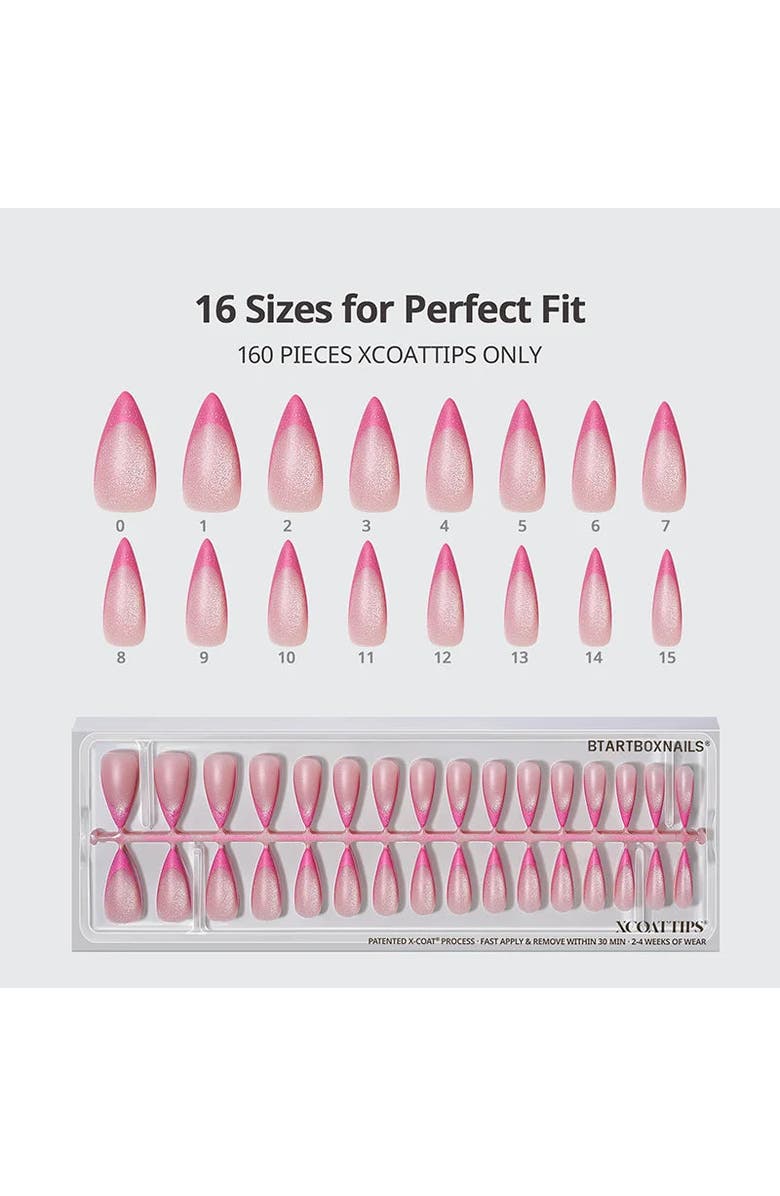 Btartboxnails Soft Gel Nail Tips XCOATTIPS<sup>®</sup> French Brighter Pastel - Cat-Eye Base Collection, Alternate, color, Long Stiletto