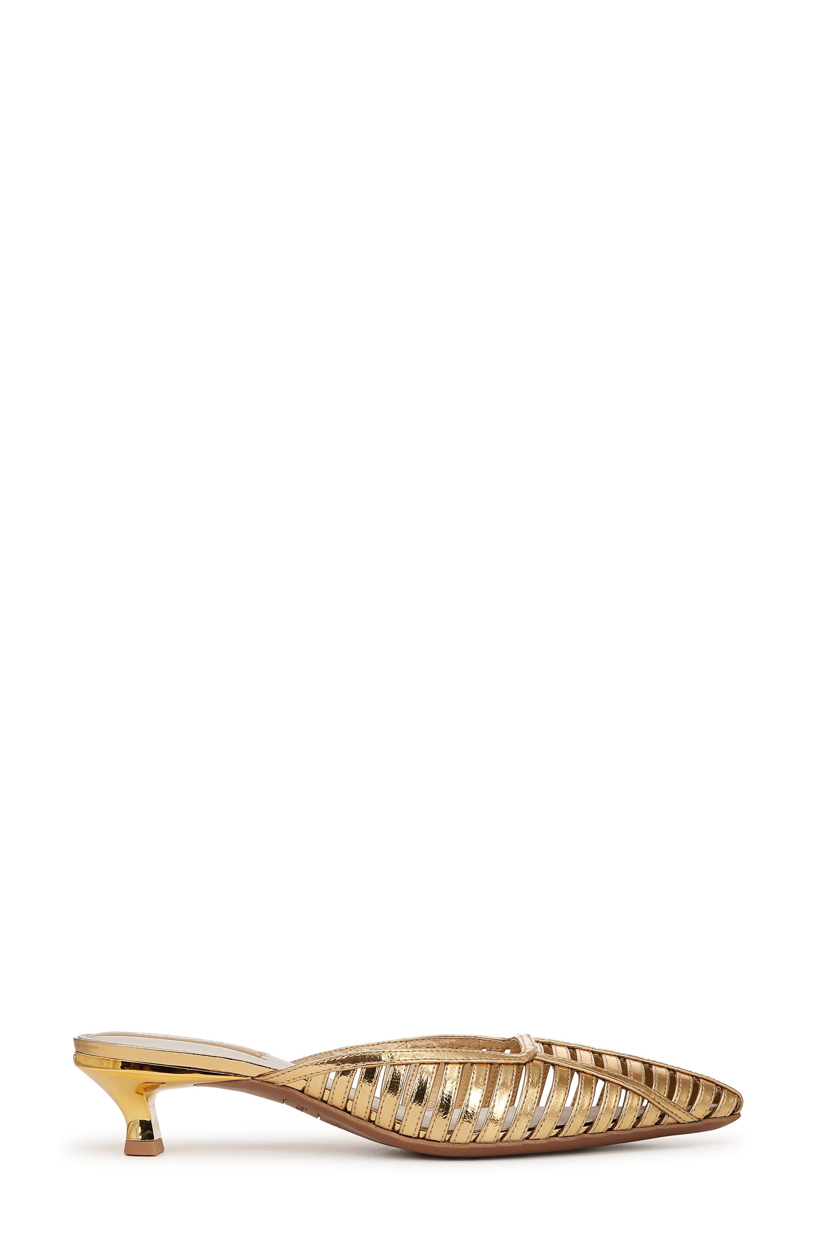 Marline Pointed Toe Kitten Heel Pump, Alternate, color, GOLD
