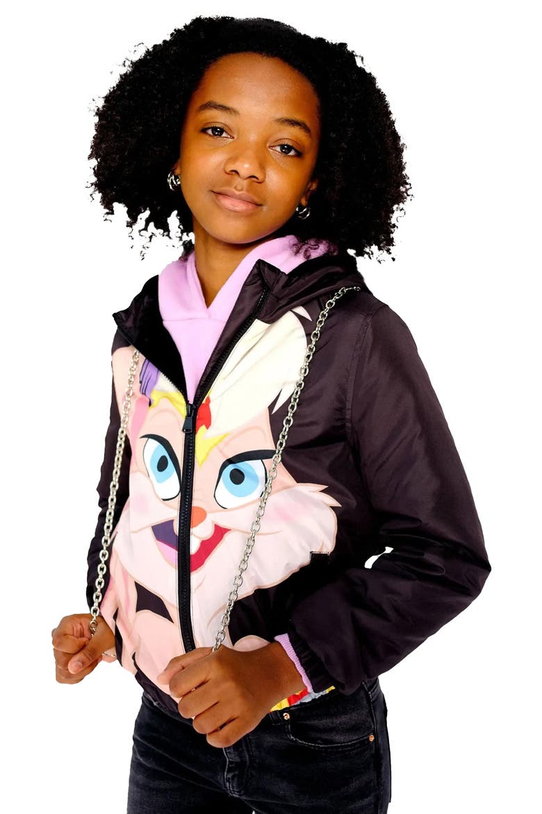 Girl's Midweight with Fur Lining Jacket, Alternate, color, Black